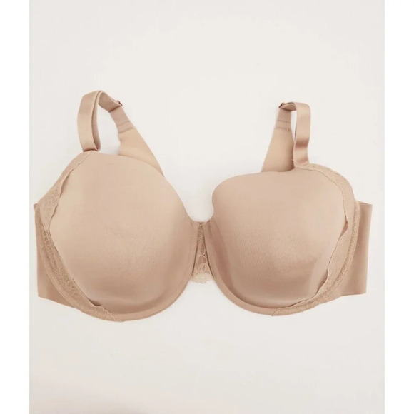 Soma Other - Soma 360 Vanishing Perfect Coverage Lace Beige Nude Underwire T-Shirt Bra 40DDD